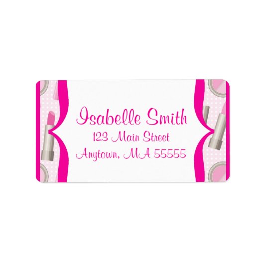 Spa Glamour Meisje Verjaardagsfeestje Adresetikett Etiket (Voorkant)