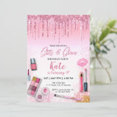 Spa Glitz & Glam Party Meisje Verjaardag Kaart (Staand voorkant)