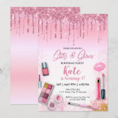 Spa Glitz & Glam Party Meisje Verjaardag Kaart (Voorkant / Achterkant)