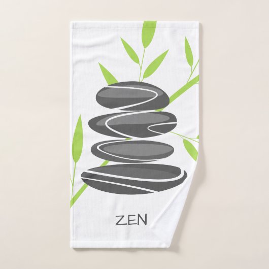 Spa handdoek met gestapeld kiezelsteendesign (Handdoek)