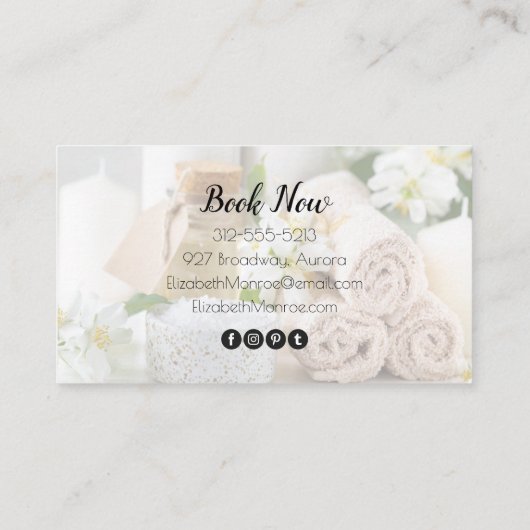 Spa handgeschreven script kalligrafie visitekaartje (Achterkant)