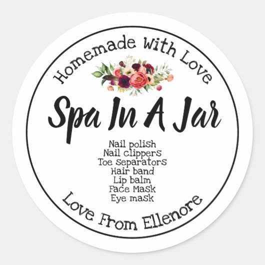 Spa in een pot ronde sticker (Voorkant)