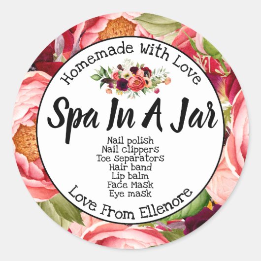 Spa in een pot ronde sticker (Voorkant)