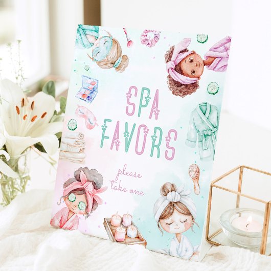 Spa is voorstander van Kinder Pamper Party Favors  Reclamebord Met Voetstuk