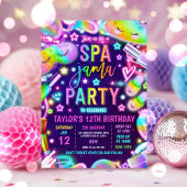 Spa-Jama Neon Spa en Sleepover verjaardagsfeestje Kaart