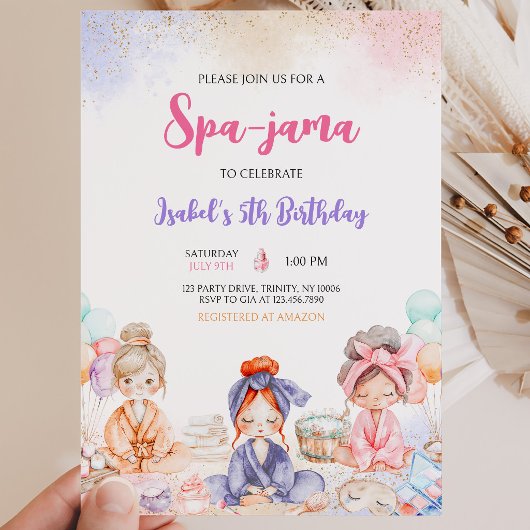Spa-jama Verjaardagsfeestje Kaart