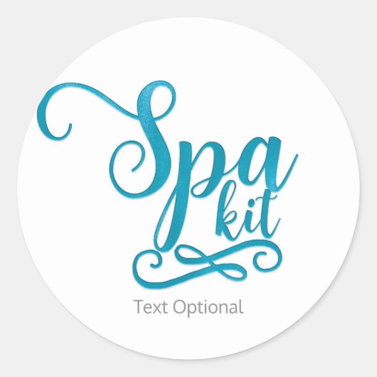SPA KIT Blauwgroen gepersonaliseerde geschenkmand Ronde Sticker (Voorkant)