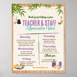Spa Leraar en Personeel Waardering Week sjabloon Poster