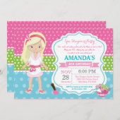 Spa-logeerpartij Slaap Verjaardagsfeestje Uitnodig Kaart (Voorkant / Achterkant)