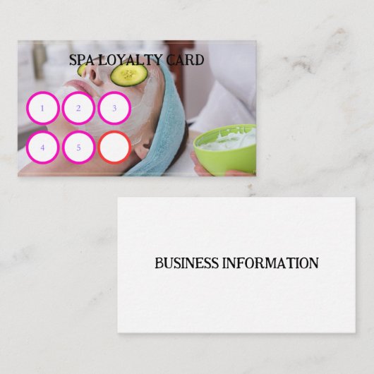 SPA LOYALITEIT KAART VISITEKAARTJE (Voorkant / Achterkant)