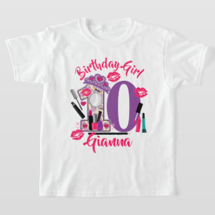 Spa make up Birthday Girl   aangepaste leeftijd T-shirt