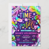 Spa Make-up Glamour Party Neon Glow Verjaardagsfee Kaart (Voorkant)