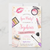 Spa make-up verjaardagsfeestje kaart (Voorkant)