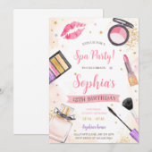 Spa make-up verjaardagsfeestje kaart (Voorkant / Achterkant)