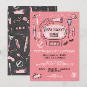 Spa Makeup Birthday Party Invitation Kaart (Voorkant / Achterkant)