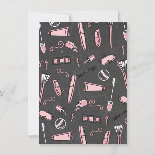 Spa Makeup Birthday Party Invitation Kaart (Achterkant)