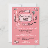 Spa Makeup Birthday Party Invitation Kaart (Voorkant)