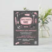 Spa Makeup Birthday Party Invitation Kaart (Staand voorkant)
