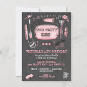 Spa Makeup Birthday Party Invitation Kaart (Voorkant)
