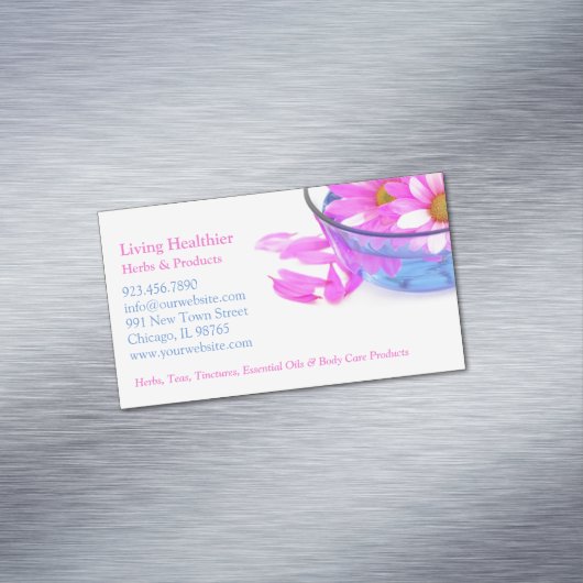 Spa massage bloemen magnetisch visitekaartje (Voorbeeld)