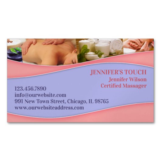 Spa Massage Magnetisch Visitekaartje (Voorkant)