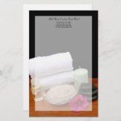 Spa/Massage/pedicure Salon Scene Black/Color Briefpapier (Voorkant / Achterkant)