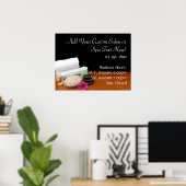Spa/Massage/pedicure Salon Scene Black/Color Poster (Thuiskantoor)