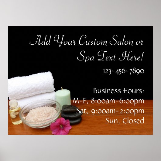 Spa/Massage/pedicure Salon Scene Black/Color Poster (Voorkant)