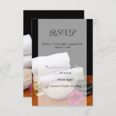 Spa/Massage/pedicure Salon Scene Black/Color RSVP Kaartje (Voorkant / Achterkant)