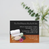 Spa/Massage/pedicure Salon Scene Black/Color Uitnodiging Briefkaart (Staand voorkant)
