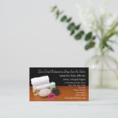 Spa/Massage/pedicure Salon Scene Black/Color Visitekaartje (Staand voorkant)