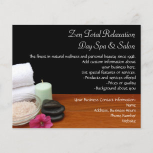Spa/Massage/Pedicure Salon Scene Zwart/Kleur Flyer