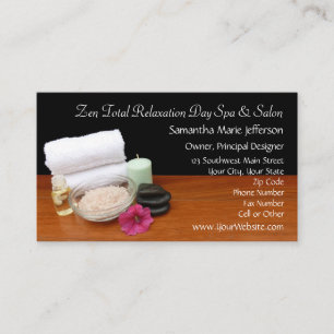 Spa/Massage/Pedicure Salon Scene Zwart/Kleur Visitekaartje