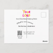 Spa massage salon discount offer services contact  briefkaart (Achterkant)