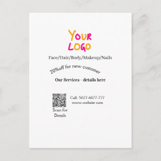 Spa massage salon discount offer services contact  briefkaart