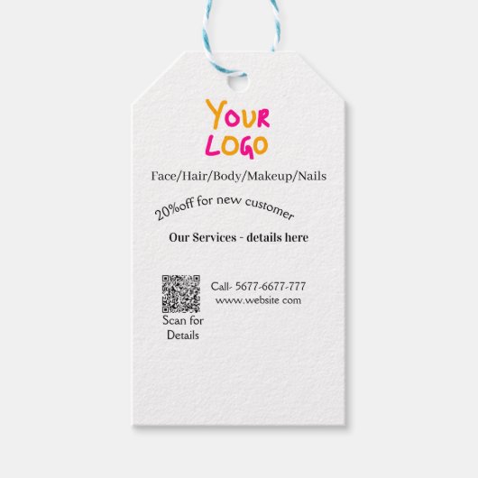 Spa massage salon discount offer services contact  cadeaulabel (Voorkant)