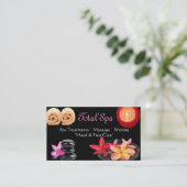 Spa Massage Salon Visitekaartje Black (Staand voorkant)