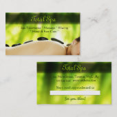 Spa Massage Salon Visitekaartje Green Rocks Afsprakenkaartje (Voorkant / Achterkant)