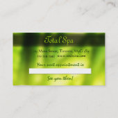 Spa Massage Salon Visitekaartje Green Rocks Afsprakenkaartje (Achterkant)