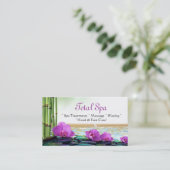 Spa Massage Salon Visitekaartje Paars White (Staand voorkant)