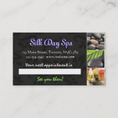 Spa Massage Salon Visitekaartje Royal Blue Black Afsprakenkaartje (Achterkant)