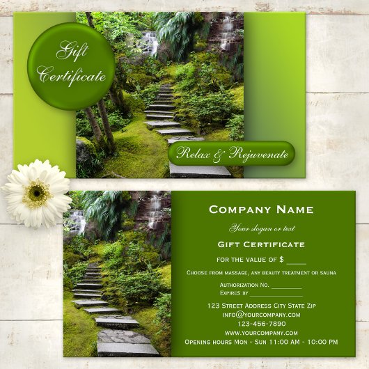Spa Massage Schoonheid Gift Certificate Sjabloon Kortingskaartje