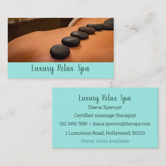 Spa, massage, schoonheidstherapeut visitekaartje (Voorkant / Achterkant)
