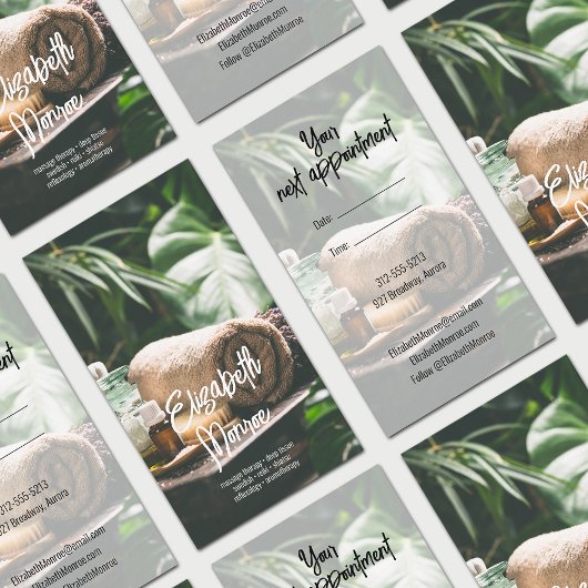 Spa Massage Therapeut Script Afsprakenkaartje