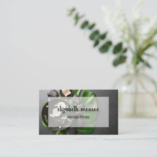 Spa Massagetherapeut Salon Visitekaartje (Staand voorkant)