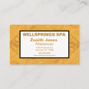 Spa Masseuse Gold Visitekaartje