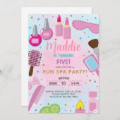 SPA meisje verjaardagsfeestje uitnodigen, SPA vier Kaart (Voorkant / Achterkant)