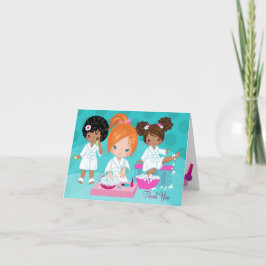 Spa meisjes dank u kaarten gevouwen notitiekaarten