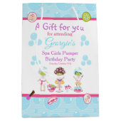 Spa Meisjes Pamper Verjaardagsfeestje Dank u Medium Cadeauzakje (Voorkant)