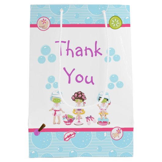 Spa Meisjes Pamper Verjaardagsfeestje Dank u Medium Cadeauzakje (Achterkant)